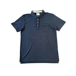 BILLY REID Slim Fit Striped Polo Shirt Blue Gray XL